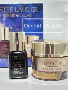 New Estee Lauder Repair + Glow Mini Travel set （Face Cream + Serum）